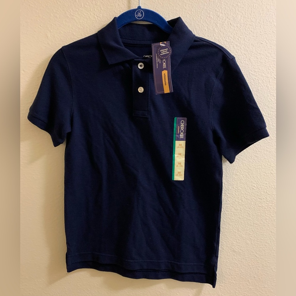 Cherokee Navy Blue Polo Uniform Shirt-Size Medium-8/10-New with Tag School